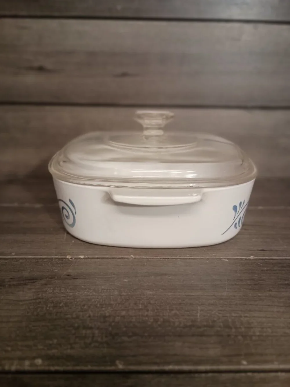 Vintage Corning Ware Ocean View A-2-B Baking Dish with Pyrex A-9-C Lid